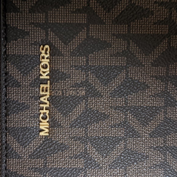 Michael Kors Coraline Tote Bag Signature Luggage Logo and Brown Leather - Picture 7 of 13